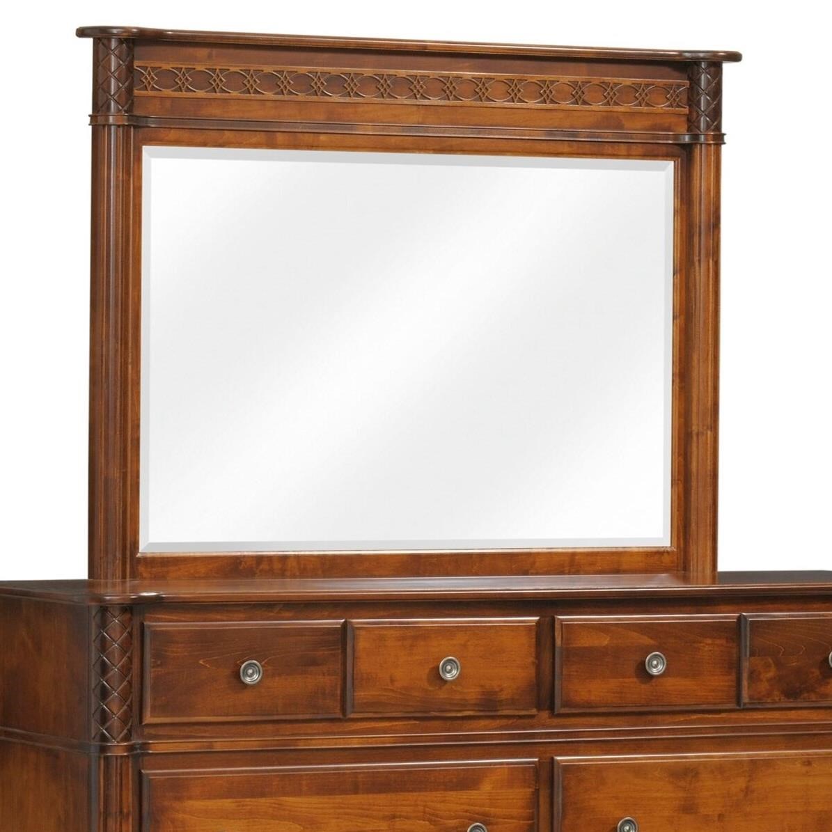 Millcraft Eminence Traditional Solid Wood Dresser Mirror with Carved